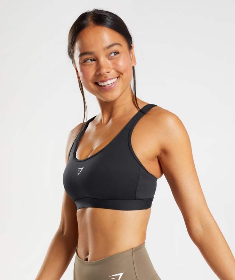 Women's Gymshark Fraction Sports Bra Black | CA N6D180